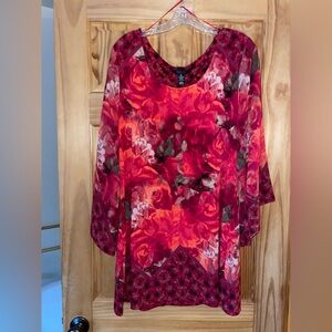 Style & Co. Red and Pink Floral Mini Dress